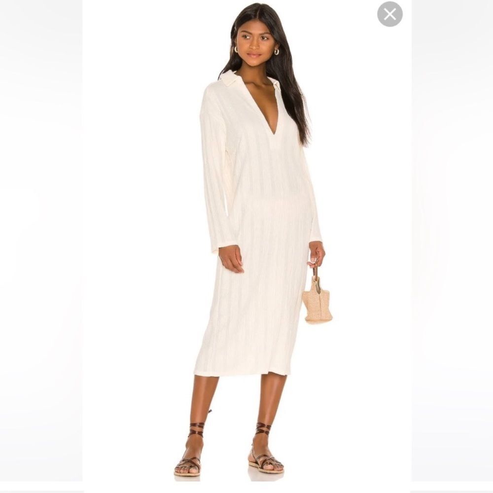 Free People FP Beach Aster Long Sleeve Dress, Ivory, Size S